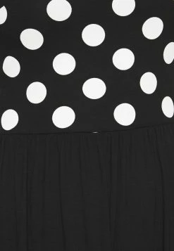 Anna Field BOAT NECK PRINT DRESS WITH SOLID SKIRT - Vestido Ligero - Black/white, Mujer -ANNA FIELD Ventas 025a4f903db74262b1e495214a19af49