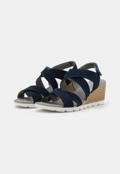 Anna Field LEATHER - Sandalias De Cuña - Blue, Mujer -ANNA FIELD Ventas 0b332b5c87f14b7d8bfdcaf0a8aed343