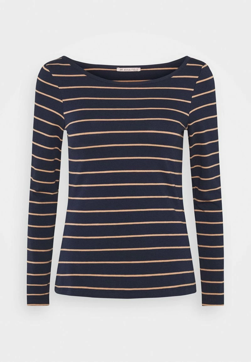 Anna Field Camiseta De Manga Larga - Dark Blue/camel, Mujer 6 Anna Field Camiseta De Manga Larga - Dark Blue/camel, Mujer - Imagen 4