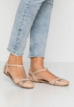 Anna Field LEATHER BALLERINAS - Bailarinas Con Hebilla - Beige, Mujer