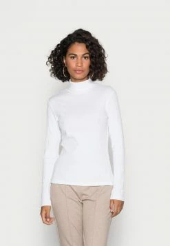 Anna Field PERKIN NECK LONGSLEEVE - Camiseta De Manga Larga - White, Mujer