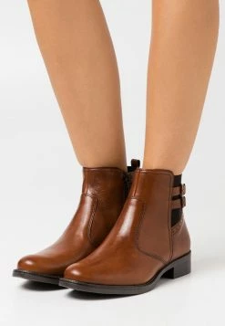 Anna Field LEATHER - Botines - Cognac, Mujer