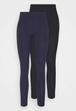 Anna Field 2 PACK - Leggings - Black/dark Blue, Mujer