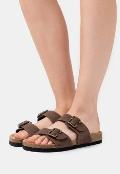 Anna Field Pantuflas - Dark Brown, Mujer