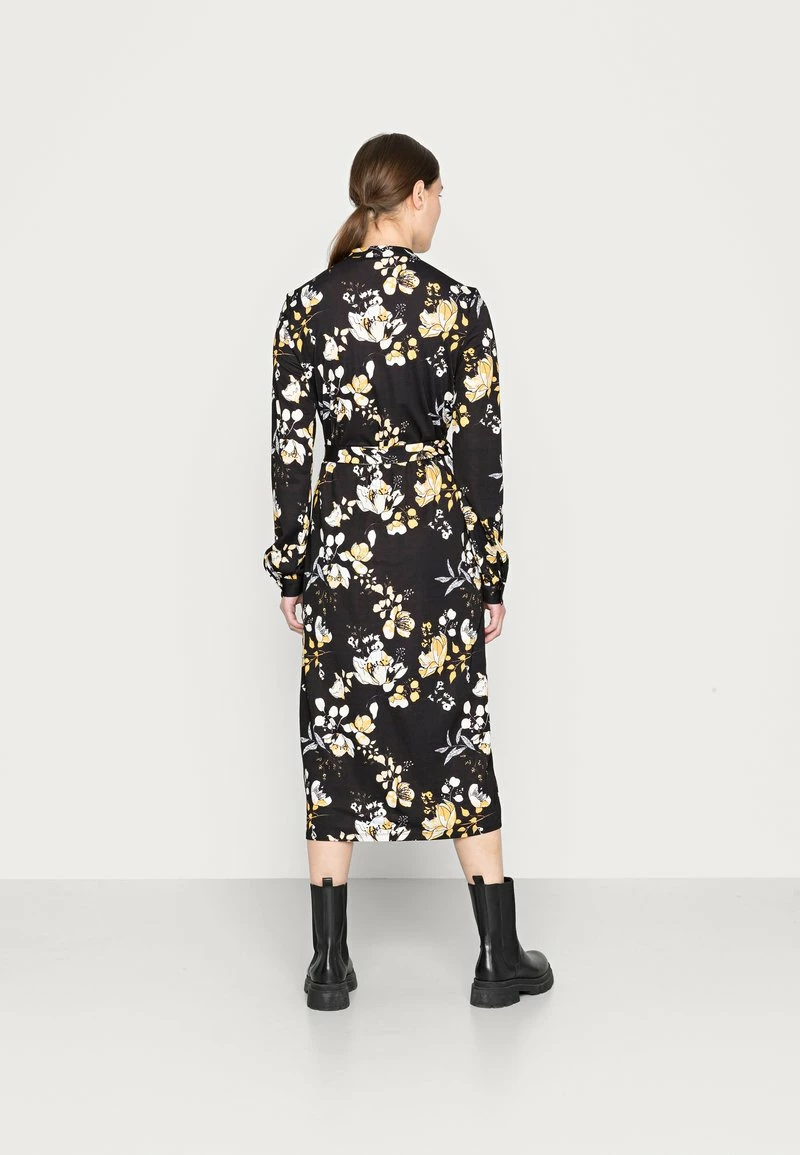 Anna Field SHIRT COLLAR MIDI BELTED DRESS - Vestido Camisero - Black/yellow/white, Mujer 5 Anna Field SHIRT COLLAR MIDI BELTED DRESS - Vestido Camisero - Black/yellow/white, Mujer - Imagen 3