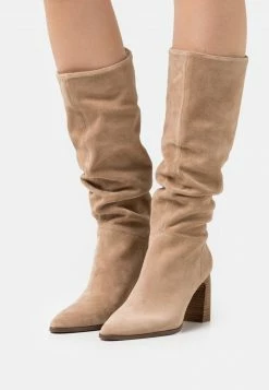 Anna Field LEATHER - Botas De Tacón - Beige, Mujer