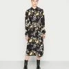 Anna Field SHIRT COLLAR MIDI BELTED DRESS - Vestido Camisero - Black/yellow/white, Mujer -ANNA FIELD Ventas 28372440cc0e4a15a3a6fd27bf5d0b61