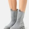 Anna Field LEATHER - Botines Con Plataforma - Grey, Mujer