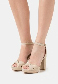 Anna Field LEATHER - Sandalias De Tacón - Beige, Mujer