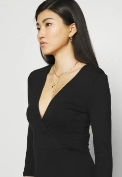 Anna Field Quarter Sleeves Wrap Mini Dress - Vestido Ligero - Black, Mujer -ANNA FIELD Ventas 33053507bbb04b08a9a34ce00332939a