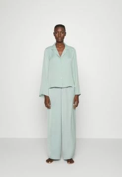 Anna Field HAMMERED SATIN PJ SET - Pijama - Green, Mujer