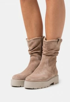 Anna Field LEATHER - Botas Con Plataforma - Beige, Mujer