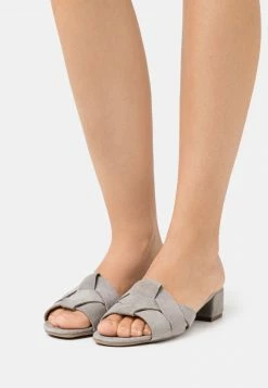 Anna Field LEATHER - Sandalias Planas - Grey, Mujer