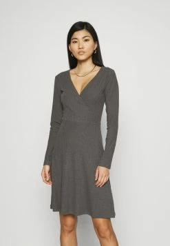 Anna Field Vestido De Punto - Mottled Dark Grey, Mujer