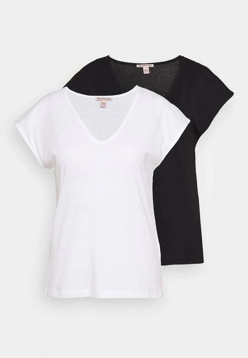 Anna Field 2 PACK - Camiseta Básica - Black/white, Mujer 7 Anna Field 2 PACK - Camiseta Básica - Black/white, Mujer - Imagen 5