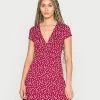 Anna Field Vestido Ligero - Dark Red/white, Mujer