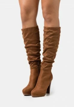 Anna Field Botas De Tacón - Cognac, Mujer