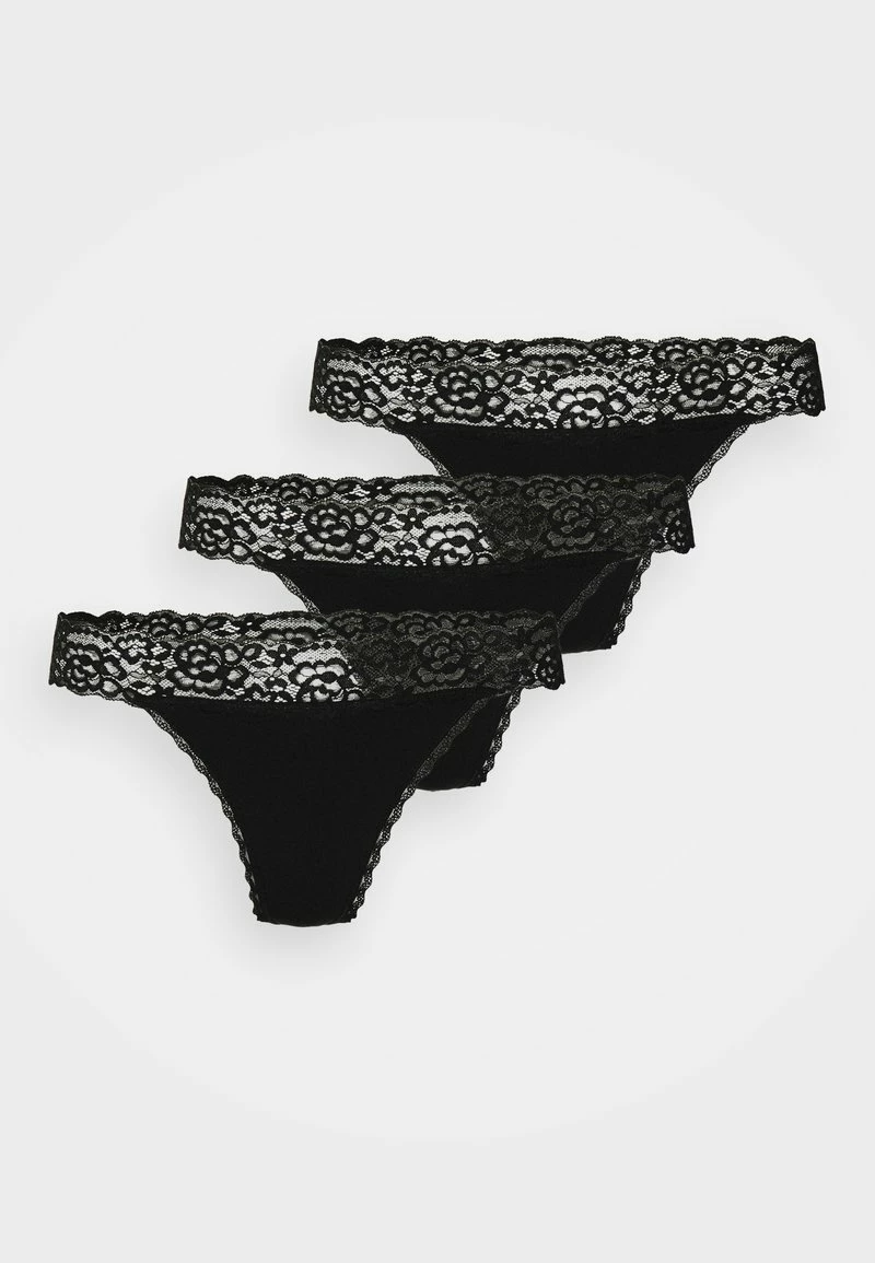 Anna Field 3PP MARGARET COTTON & LACE THONG - Tanga - Black, Mujer 6 Anna Field 3PP MARGARET COTTON & LACE THONG - Tanga - Black, Mujer - Imagen 4