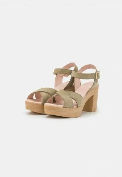 Anna Field LEATHER - Sandalias De Tacón - Khaki, Mujer -ANNA FIELD Ventas 4d24cb6bab214e529e24240c15761003