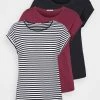 Anna Field 3 PACK - Camiseta Estampada - Black/dark Red/black, Mujer -ANNA FIELD Ventas 4fac91cd2ff54bb28023e66c69d76694