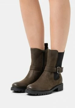 Anna Field LEATHER - Botines - Khaki, Mujer