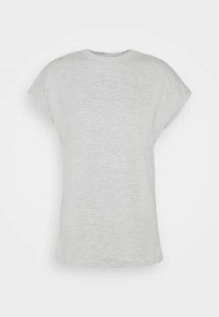 Anna Field Camiseta Básica - Mottled Light Grey, Mujer