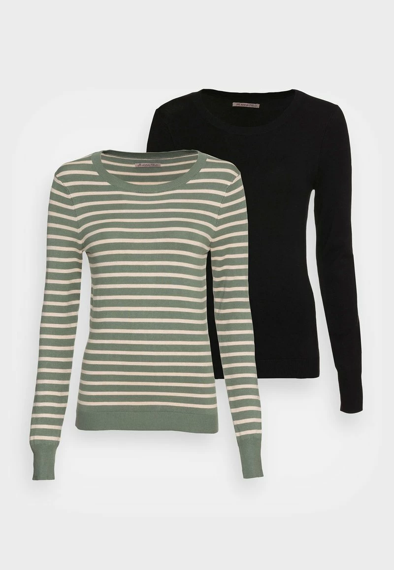 Anna Field 2 PACK JUMPER - Jersey De Punto - Black, Green/beige, Mujer 7 Anna Field 2 PACK JUMPER - Jersey De Punto - Black, Green/beige, Mujer - Imagen 5