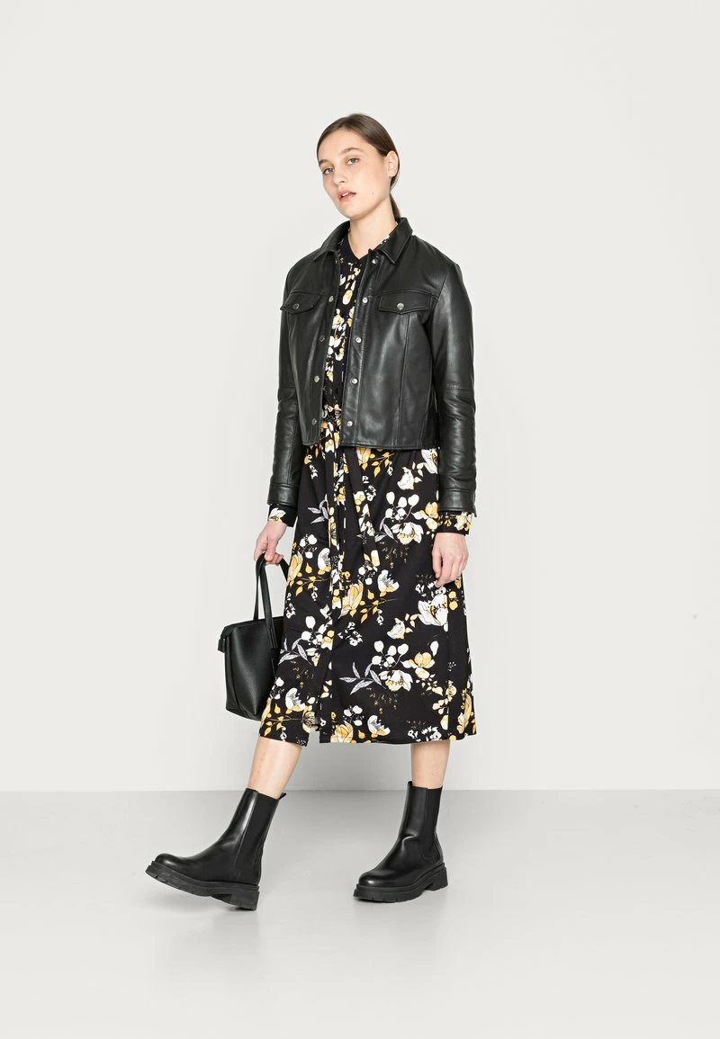 Anna Field SHIRT COLLAR MIDI BELTED DRESS - Vestido Camisero - Black/yellow/white, Mujer 4 Anna Field SHIRT COLLAR MIDI BELTED DRESS - Vestido Camisero - Black/yellow/white, Mujer - Imagen 2