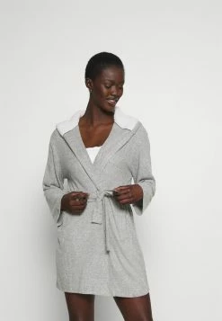 Anna Field RIBBED BATHROBE - Albornoz - Grey, Mujer