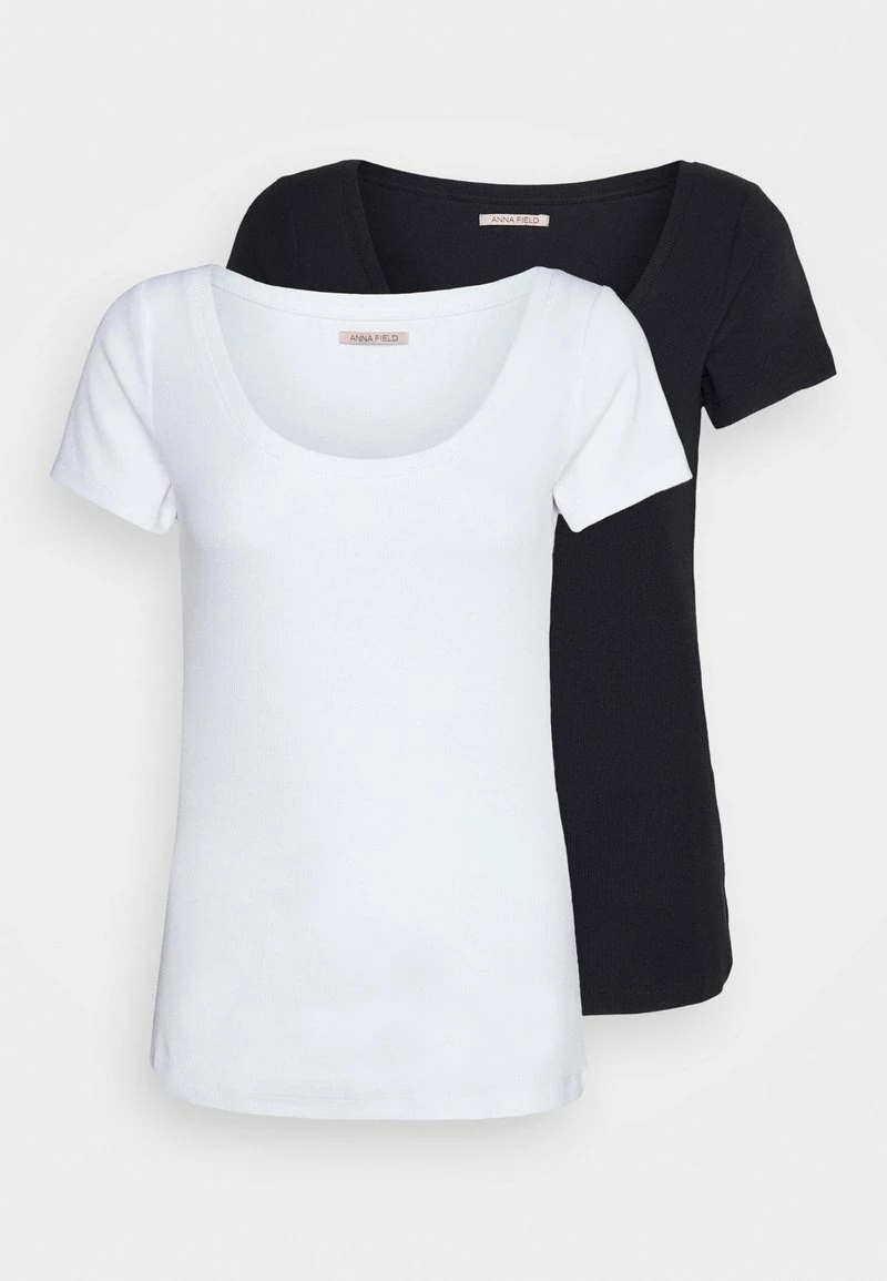 Anna Field 2 PACK - Camiseta Básica - Black/white, Mujer 3 Anna Field 2 PACK - Camiseta Básica - Black/white, Mujer