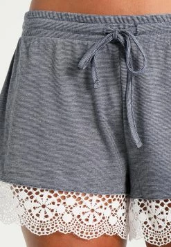 Anna Field SARAH SHORT PJ SET WITH CROCHET LACE - Pijama - Off-white/dark Blue, Mujer -ANNA FIELD Ventas 6f89a2a5cdf84a3c8c843968bd01c00e