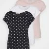 Anna Field 3 PACK - Camiseta Estampada - Light Pink/black/white, Mujer -ANNA FIELD Ventas 79db25e9324742bbb2660b4b0d25af75