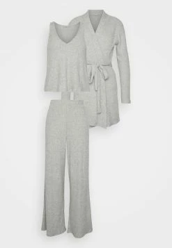 Anna Field RIB 3 PIECE PYJAMA - Pijama - Light Grey, Mujer -ANNA FIELD Ventas 7dab298f1c8849e1b7195c40e4777ce1