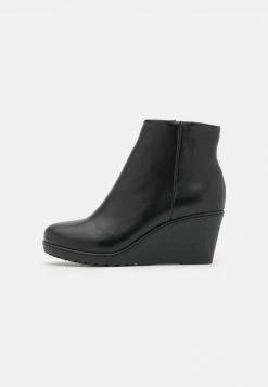 Anna Field LEATHER WINTER BOOT - Wedge Ankle Boots - Botines Bajos - Black, Mujer -ANNA FIELD Ventas 804ad973e7724429bccd6e0191cc9ce0