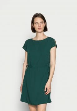 Anna Field WOVEN FIT AND FLARE DETAIL DRESS - Vestido Informal - Dark Green, Mujer