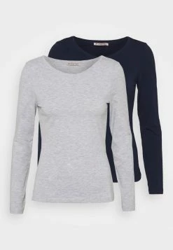 Anna Field 2 PACK - Camiseta De Manga Larga - Dark Blue/mottled Light Grey, Mujer