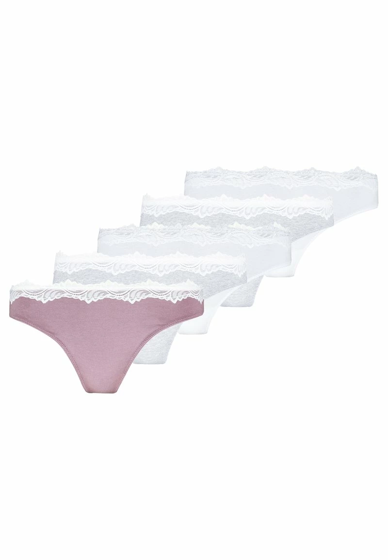 Anna Field CANDY 5 PACK THONG - COTTON/ LACE - Tanga - Grey/pink/white, Mujer 3 Anna Field CANDY 5 PACK THONG - COTTON/ LACE - Tanga - Grey/pink/white, Mujer