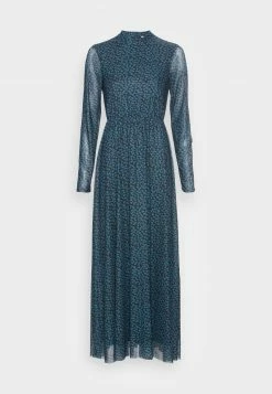 Anna Field MAXI HIGH NECK DRESS - Vestido Largo - Black/dark Blue, Mujer -ANNA FIELD Ventas 8b19ec7342344eb6b3f1fe55ad6206df