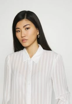 Anna Field Semi Sheer Blouse - Camisa - White, Mujer -ANNA FIELD Ventas 8fd4838e6c024dceac3b777c4ea335e7
