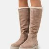 Anna Field LEATHER - Botas Para La Nieve - Beige, Mujer
