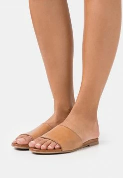 Anna Field LEATHER - Sandalias Planas - Beige, Mujer