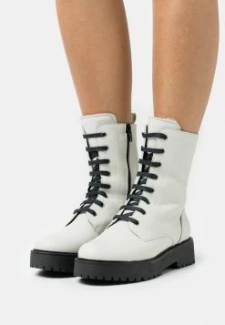 Anna Field LEATHER - Botines Con Plataforma - Offwhite, Mujer