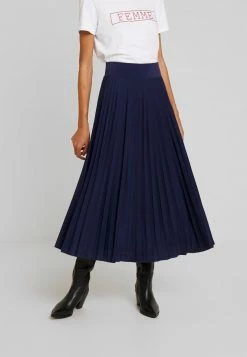 Anna Field Plisse A-line Midi Skirt - Falda Acampanada - Maritime Blue, Mujer