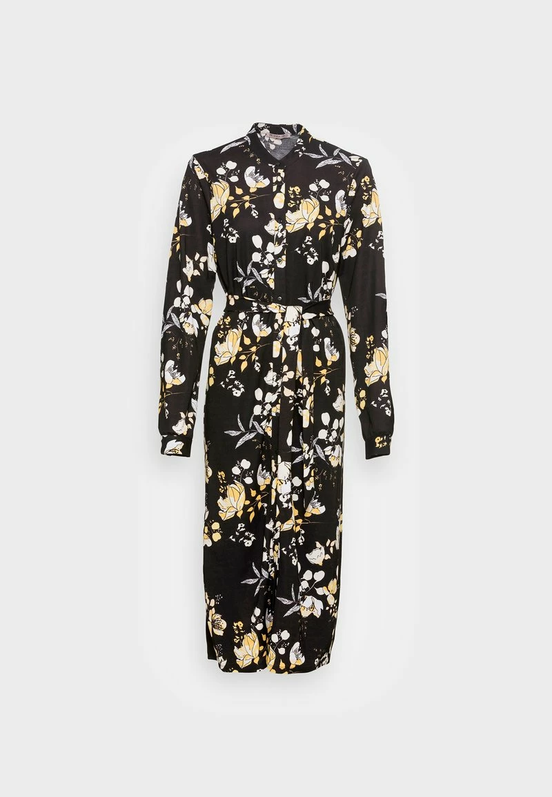 Anna Field SHIRT COLLAR MIDI BELTED DRESS - Vestido Camisero - Black/yellow/white, Mujer 6 Anna Field SHIRT COLLAR MIDI BELTED DRESS - Vestido Camisero - Black/yellow/white, Mujer - Imagen 4