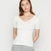 Anna Field Camiseta Básica - White, Mujer