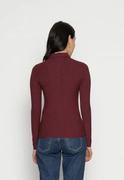 Anna Field RIBBED POLO LONGSLEEVE - Camiseta De Manga Larga - Dark Red, Mujer -ANNA FIELD Ventas 9ee6b0466f62421d992c9fd0e4d2bb12