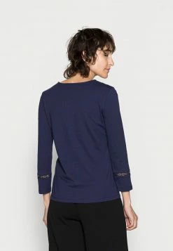 Anna Field V-NECK TAPE INSERT SLEEVE - Camiseta De Manga Larga - Dark Blue, Mujer -ANNA FIELD Ventas a25ff972e4eb4b10a77de648e8b95a76