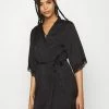 Anna Field ARIANA SATIN KIMONO - Albornoz - Black, Mujer