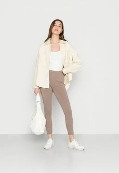 Anna Field 2 PACK - Leggings - Black/mottled Light Brown, Mujer