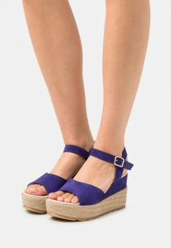 Anna Field LEATHER - Sandalias De Cuña - Dark Blue, Mujer